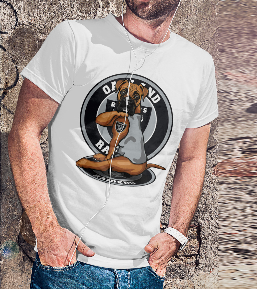 Oakland Raiders Boxer Dog T-Shirt