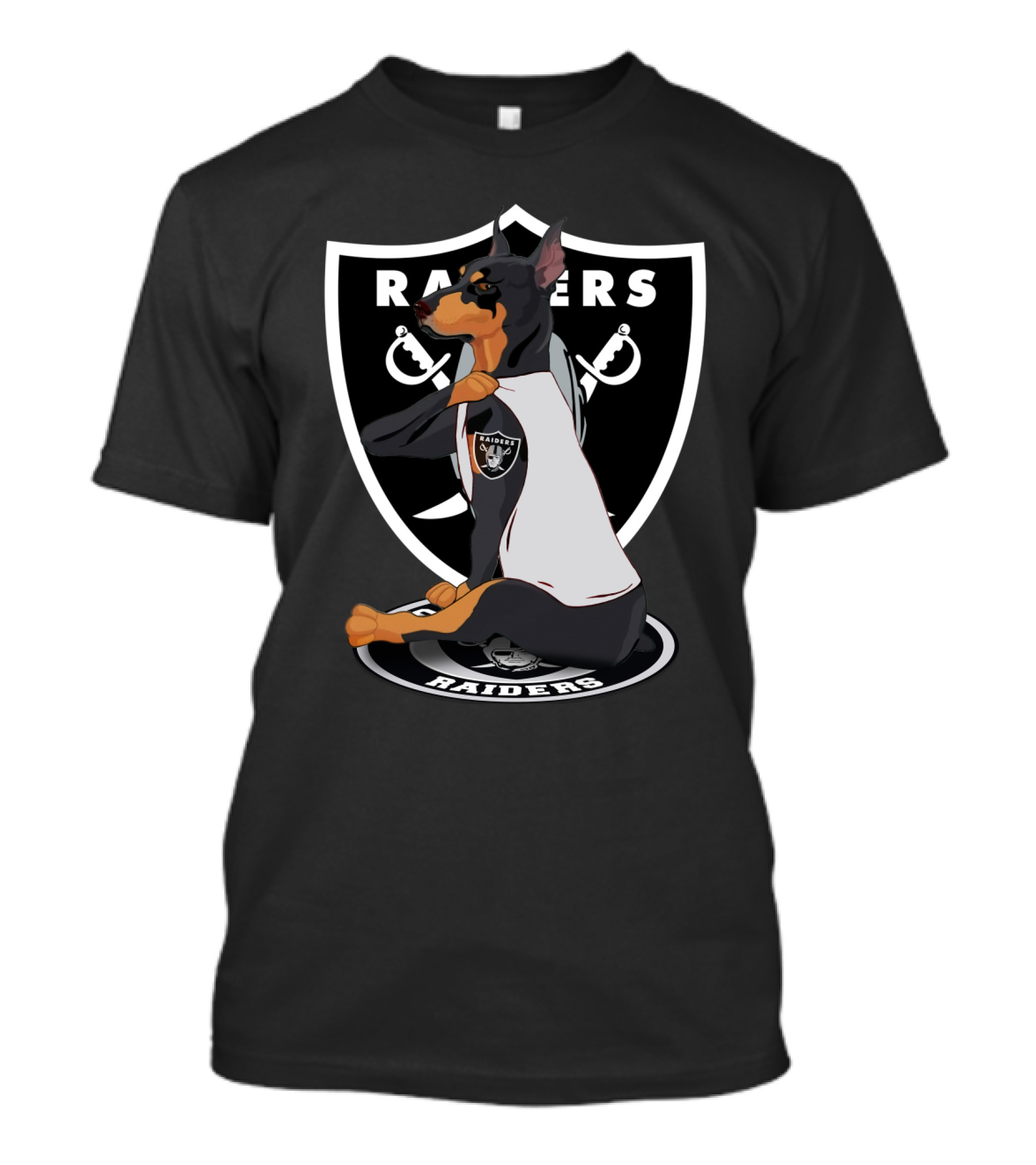 Raiders Dobermann Shield With Sword T-Shirt