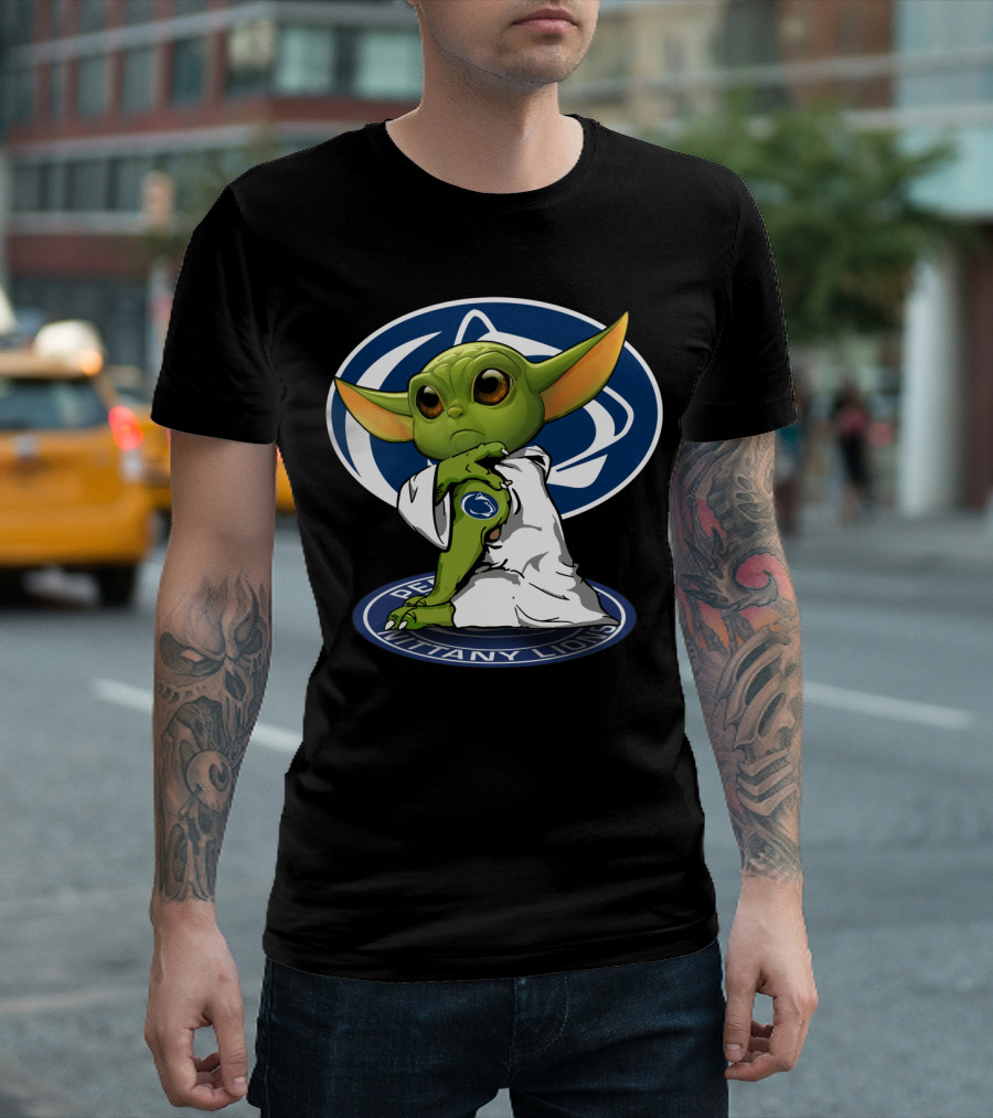 Penn State Nittany Lions Yoda With Team Logo And Jedi Robes T-Shirt