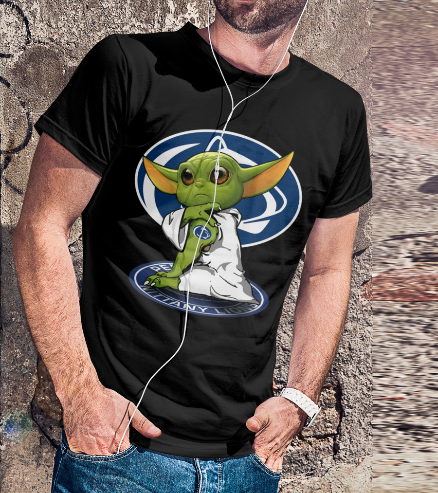 Penn State Nittany Lions Yoda With Team Logo And Jedi Robes T-Shirt