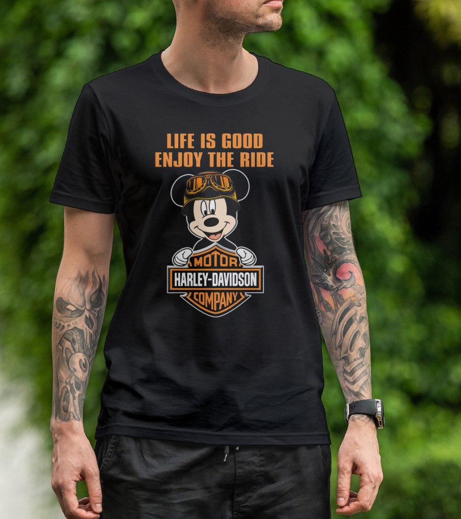 Life Is Good Enjoy The Ride Harley Davidson Motor Company Mickey T-Shirt