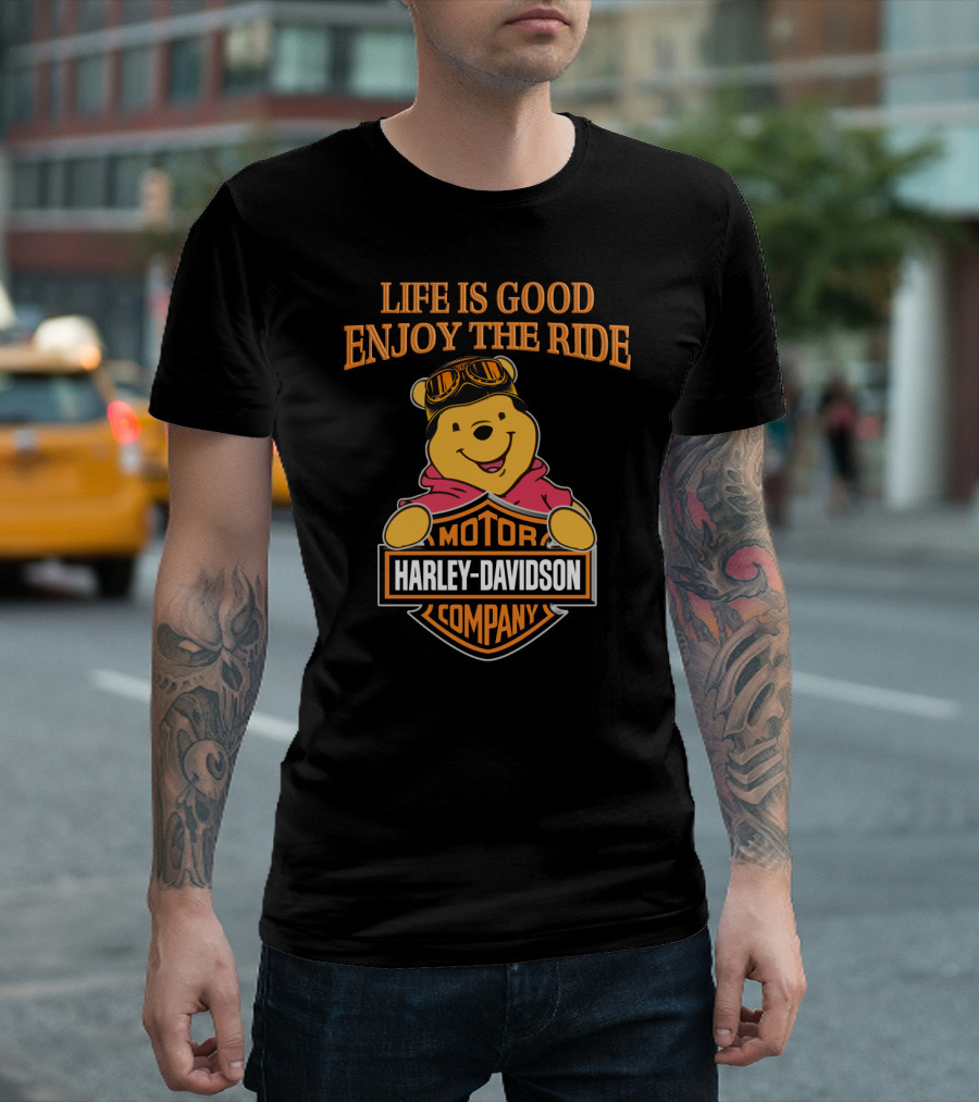Life Is Good Enjoy The Ride Pooh Harley Davidson Motor Company T-Shirt