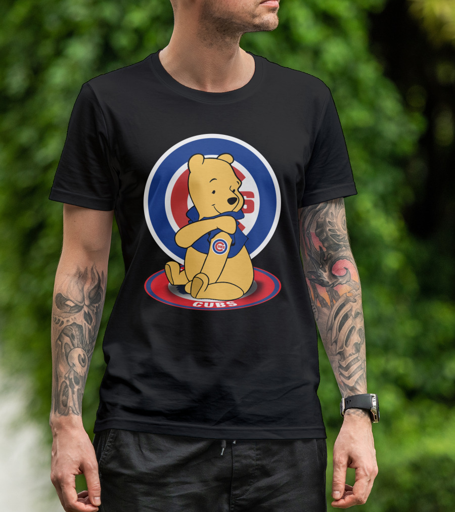 Winnie The Pooh Cubs Logo Baseball Fan Crossover T-Shirt