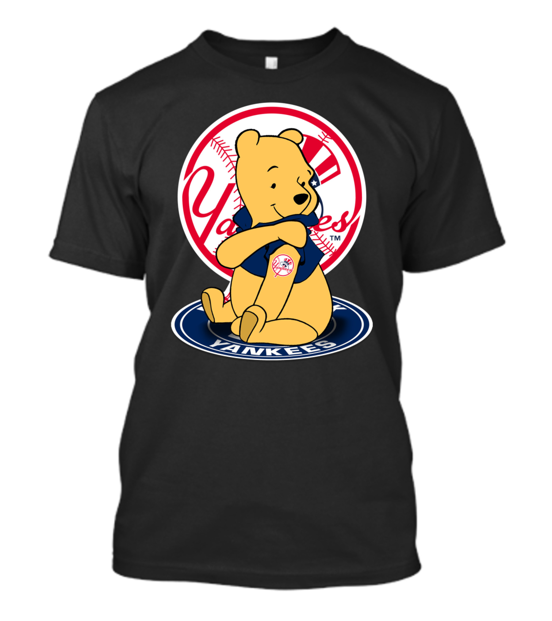 Yankees Pooh Bear Baseball Mashup T-Shirt