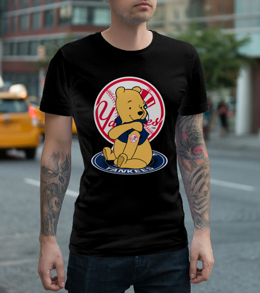 Yankees Pooh Bear Baseball Mashup T-Shirt