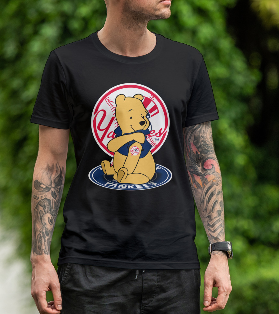 Yankees Pooh Bear Baseball Mashup T-Shirt