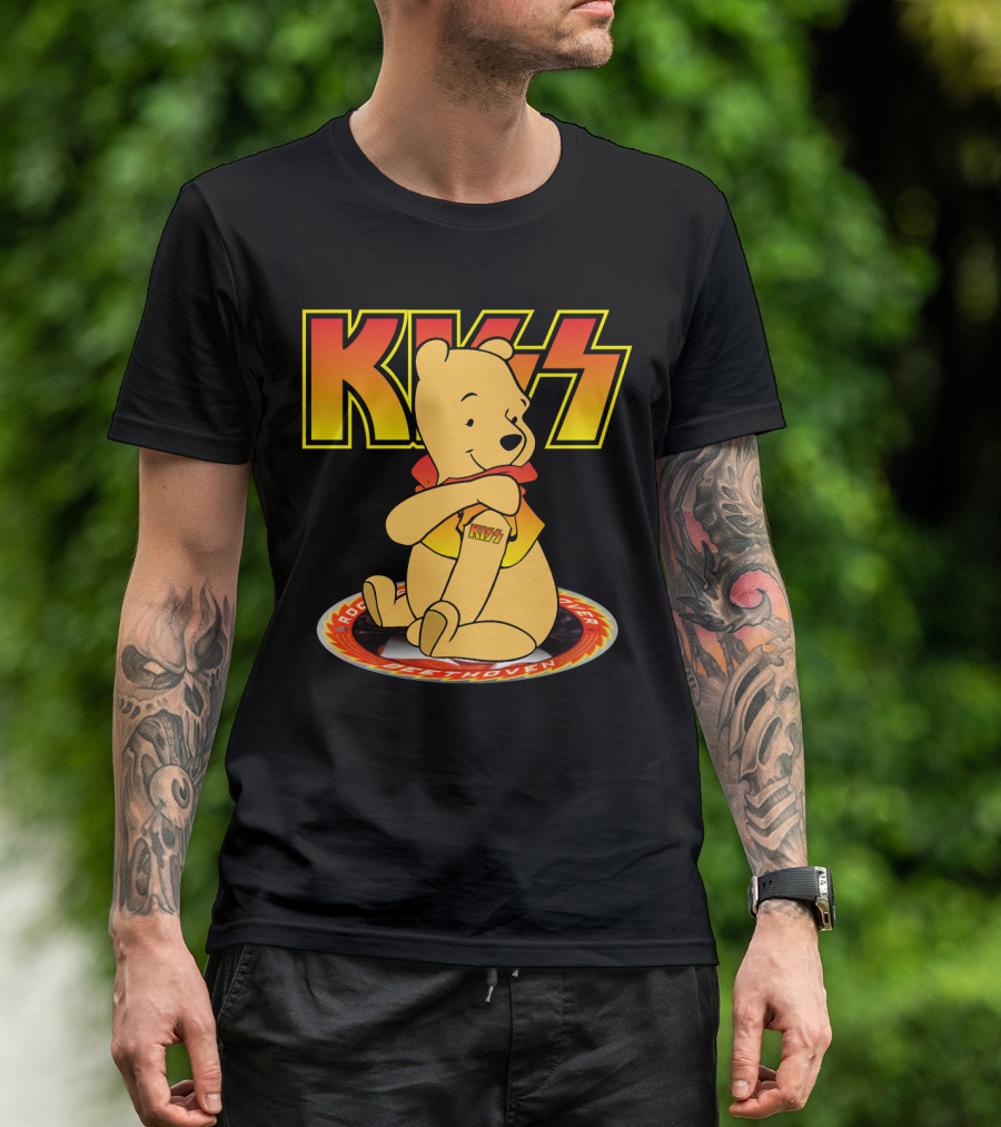 Kiss Pooh Rock And Roll Over T-Shirt