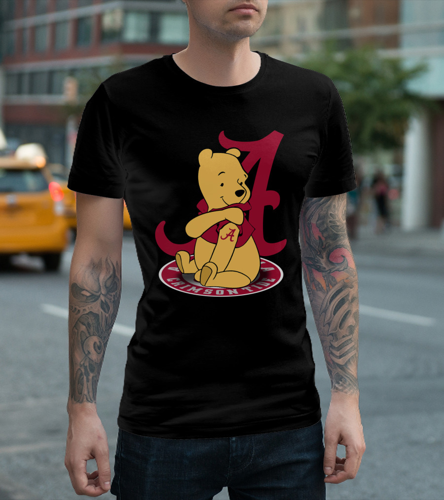 Pooh With Alabama Crimson Tide T-Shirt