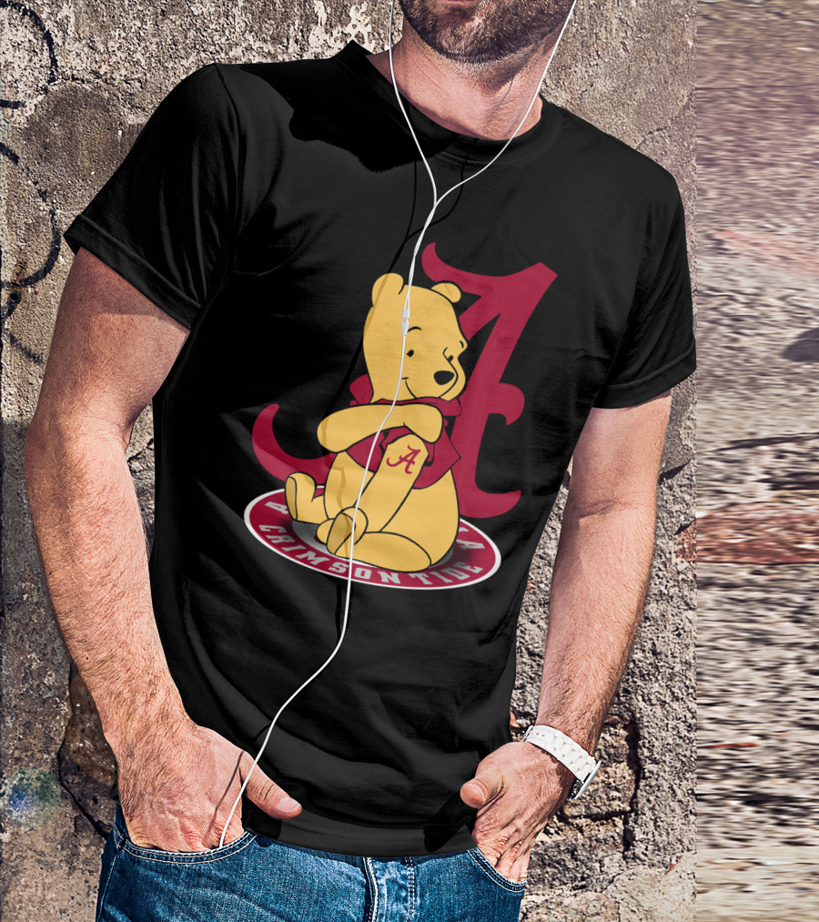 Pooh With Alabama Crimson Tide T-Shirt