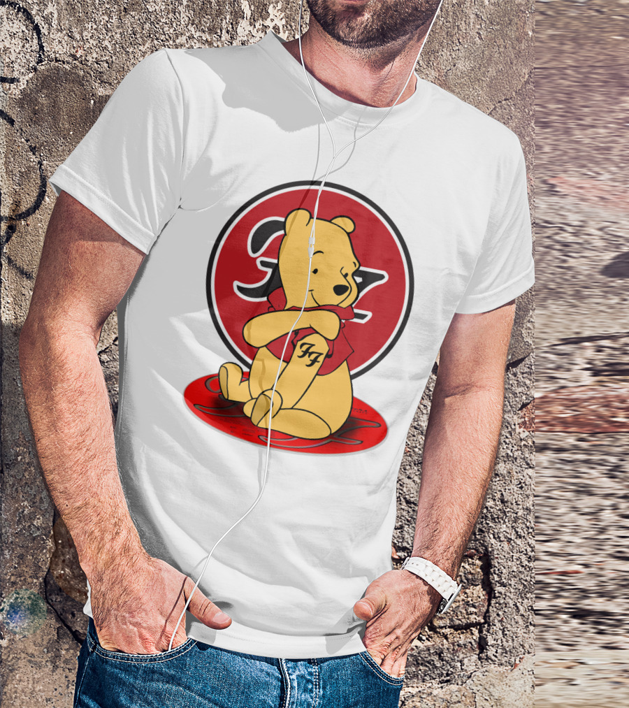 Pooh Bear Foo Fighters Logo Crossover T-Shirt