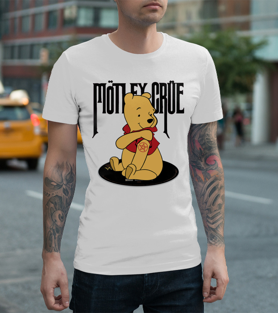 Mötley Crüe Pooh Bear Pentagram Tattoo T-Shirt