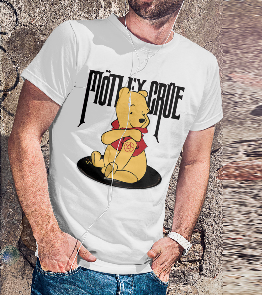 Mötley Crüe Pooh Bear Pentagram Tattoo T-Shirt
