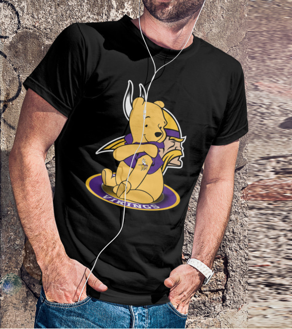 Vikings Pooh Bear Crossover Minnesota Football Fan T-Shirt