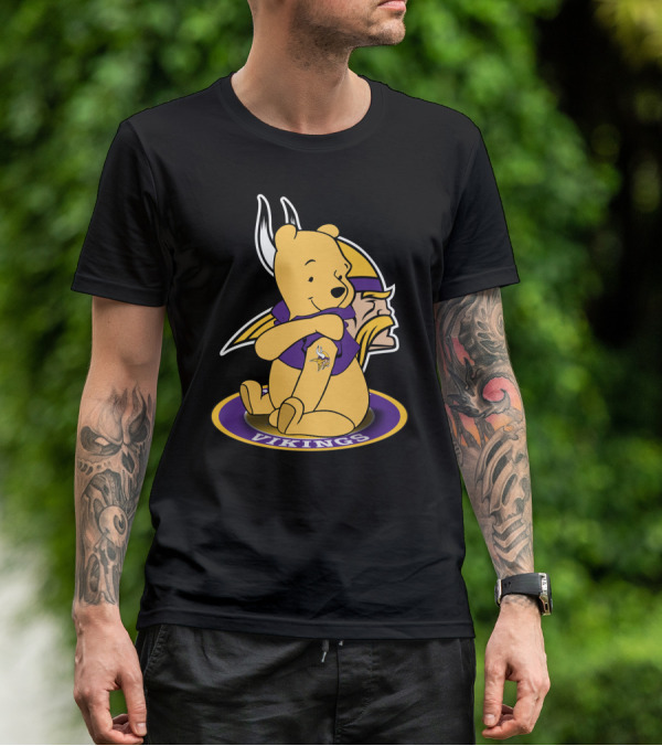 Vikings Pooh Bear Crossover Minnesota Football Fan T-Shirt