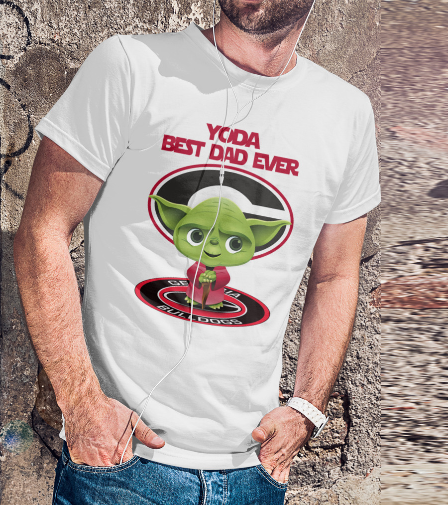 Yoda Best Dad Ever Georgia Bulldogs T-Shirt