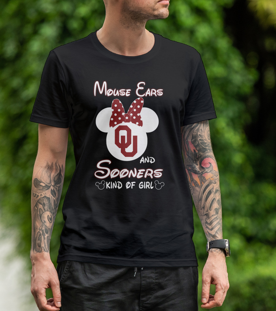 Mouse Ears And Sooners Kind Of Girl Ou T-Shirt