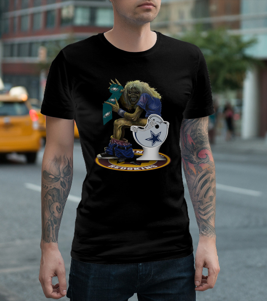 Eddie With Nfl Giants Eagles Cowboys Redskins Logos T-Shirt