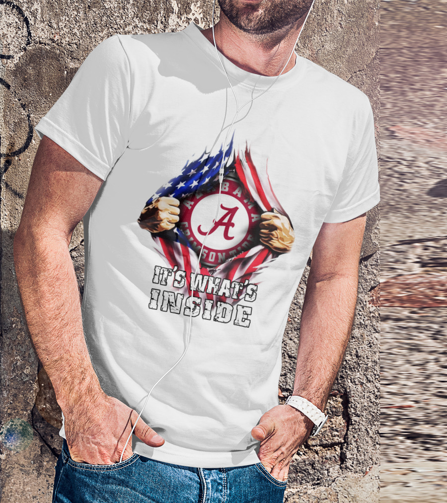 Alabama Crimson Tide It's What's Inside American Flag T-Shirt