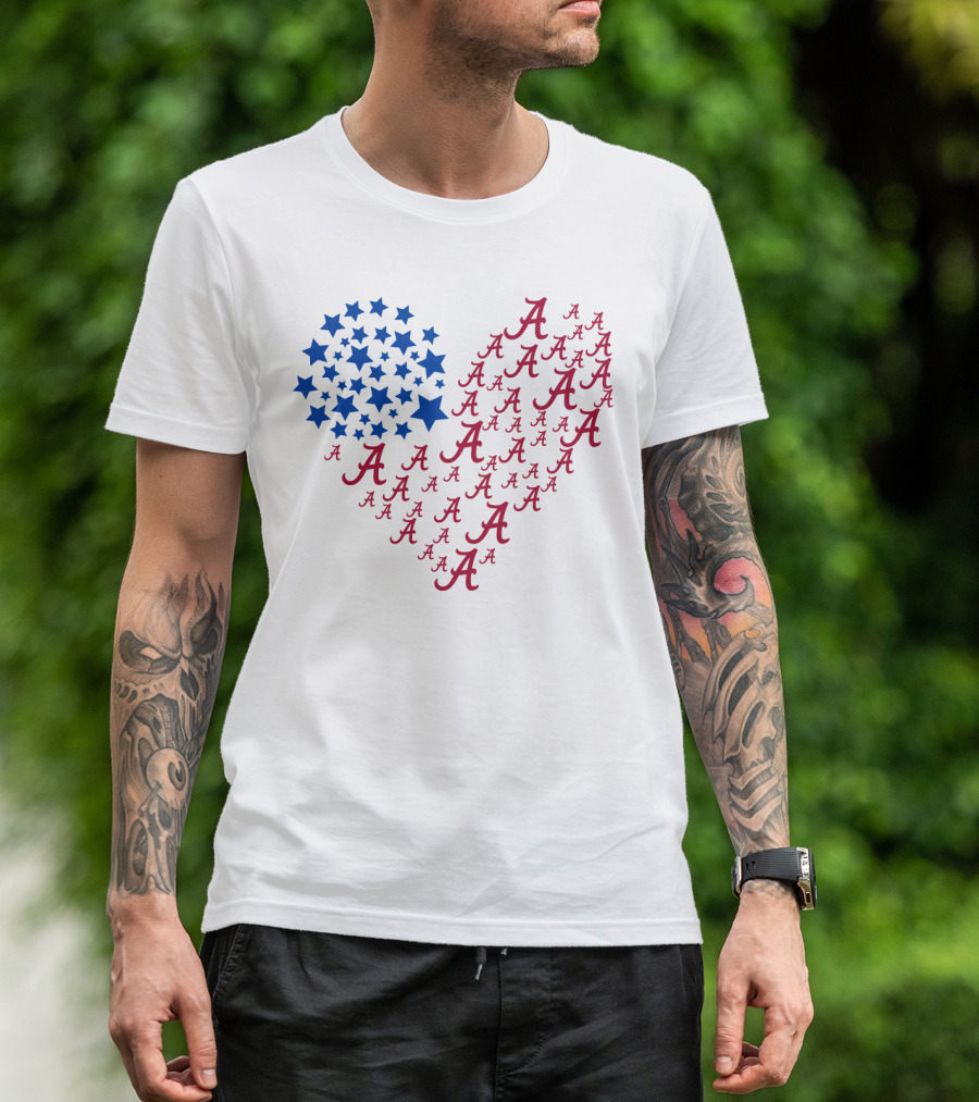 Heartflag Alabama Stars Red Blue T-Shirt