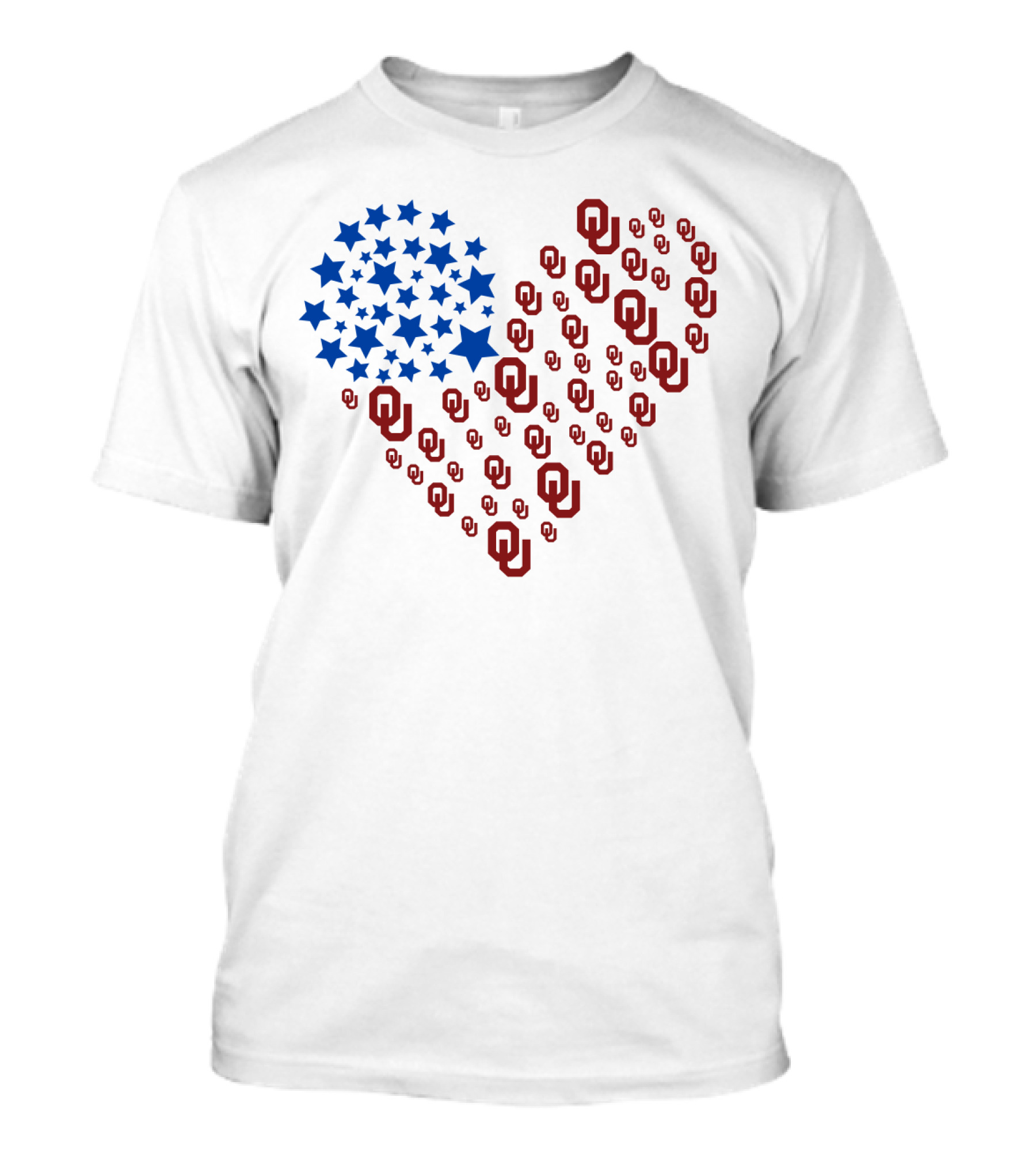 Heartflag Ncaa Oklahoma Stars And Ou Logos Usa Flag T-Shirt