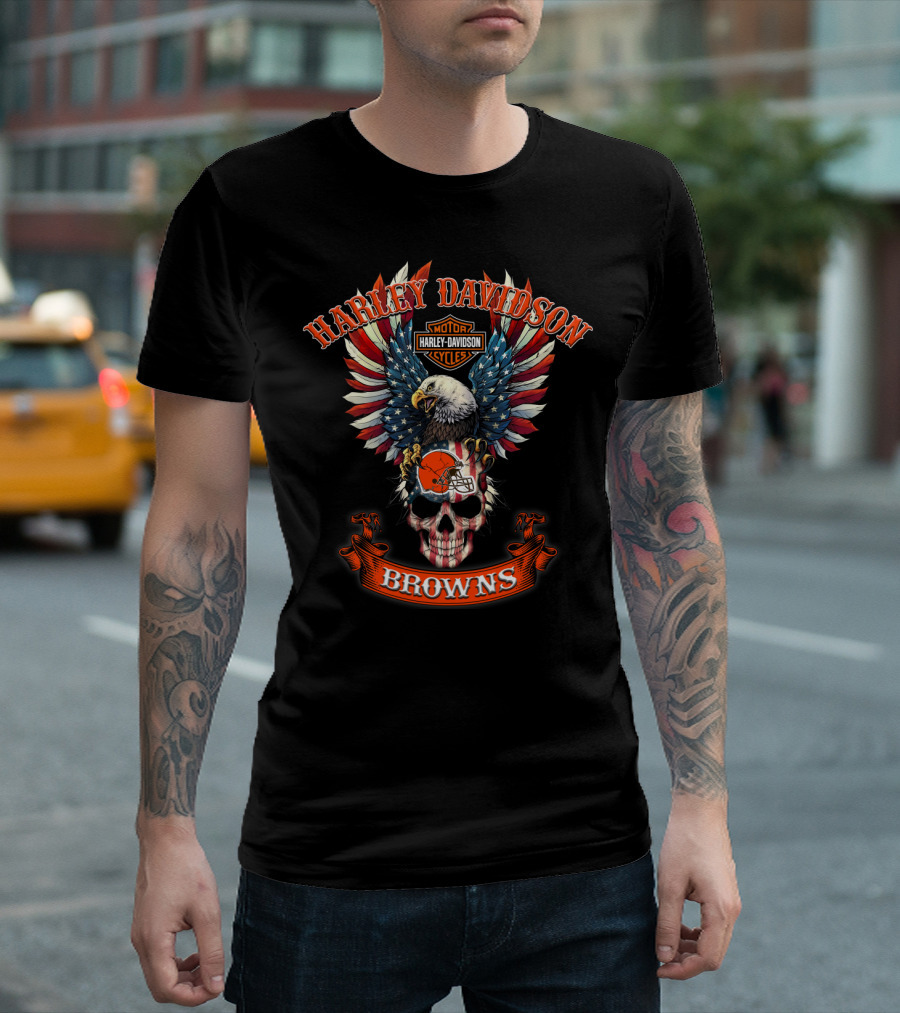 Harley Davidson Motor Cycles Browns T-Shirt