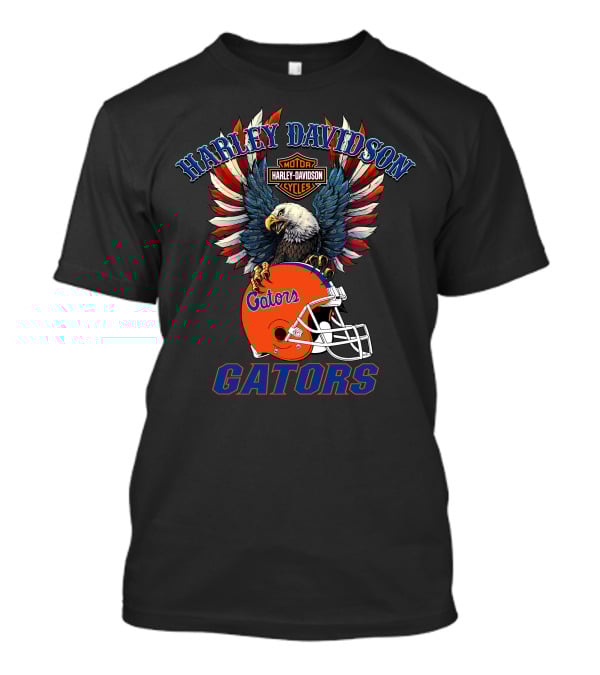 Harley Davidson Motorcycles Gators Ncaa Football T-Shirt