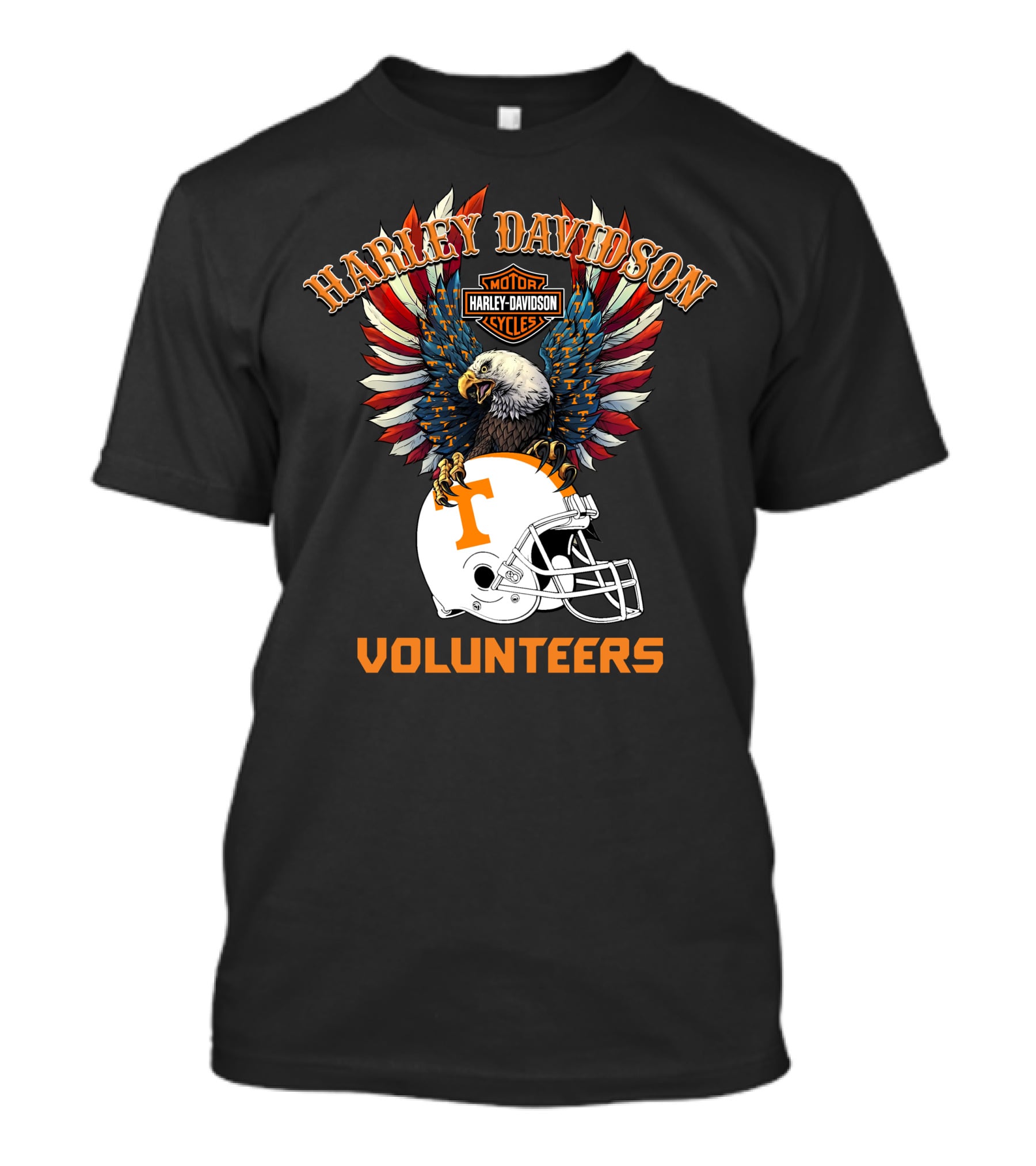 Harley Davidson Motor Cycles Volunteers Bald Eagle Helmet T-Shirt