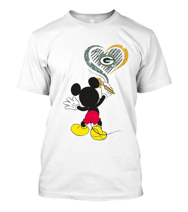 Mickey Heart Green Bay Packers T-Shirt