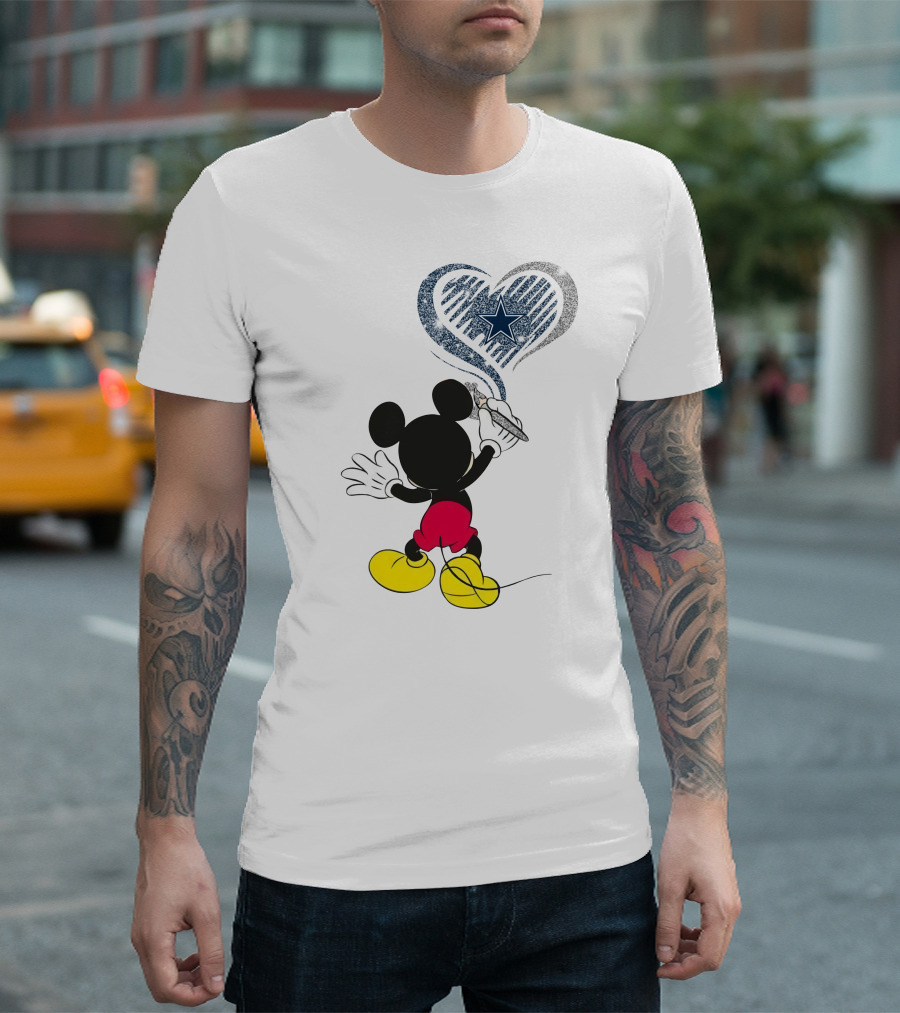 09-Dallas Cowboys Mickey Heart T-Shirt