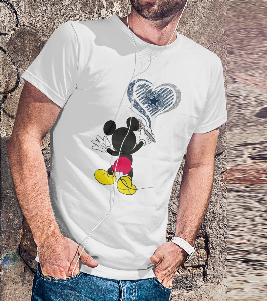 09-Dallas Cowboys Mickey Heart T-Shirt