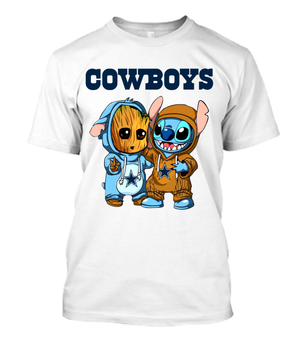 Cowboys Groot Stitch NFL Disney Collaboration T-Shirt