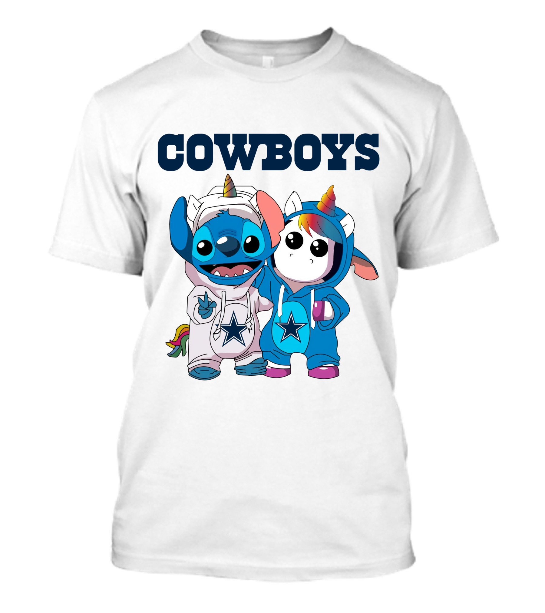 COWBOYS Stitch And Unicorn In Dallas NFL Team Hoodies T-Shirt
