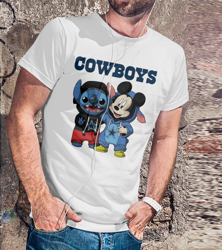 Cowboys Disney Stitch Mickey T-Shirt