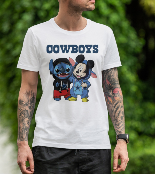 Cowboys Disney Stitch Mickey T-Shirt