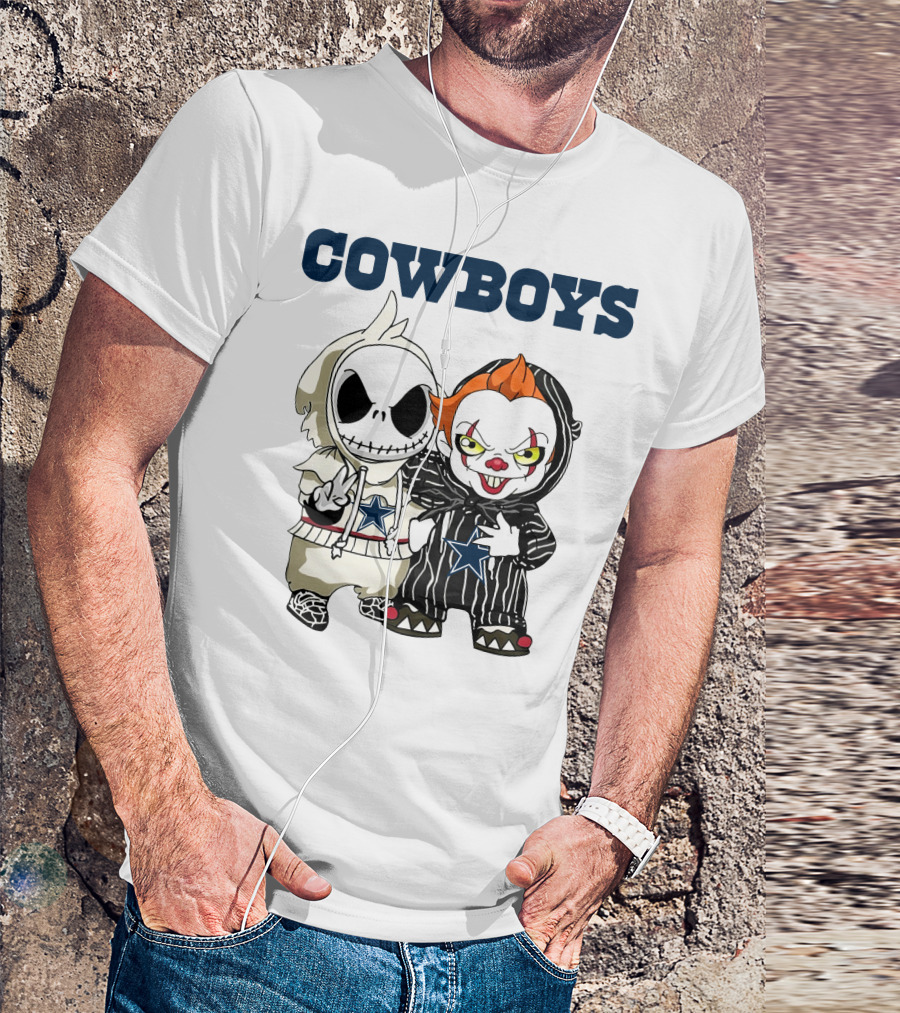 Cowboys Jack Skellington Pennywise With Stars T-Shirt