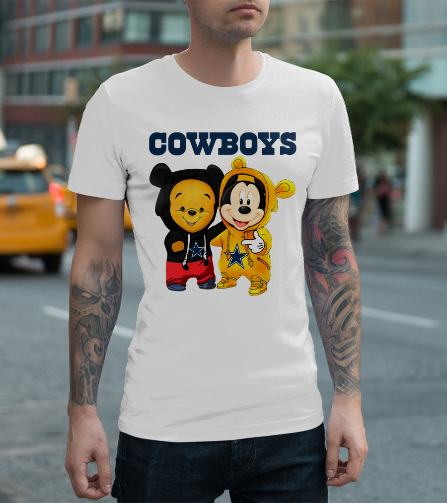 Cowboys Pooh Mickey Stars T-Shirt