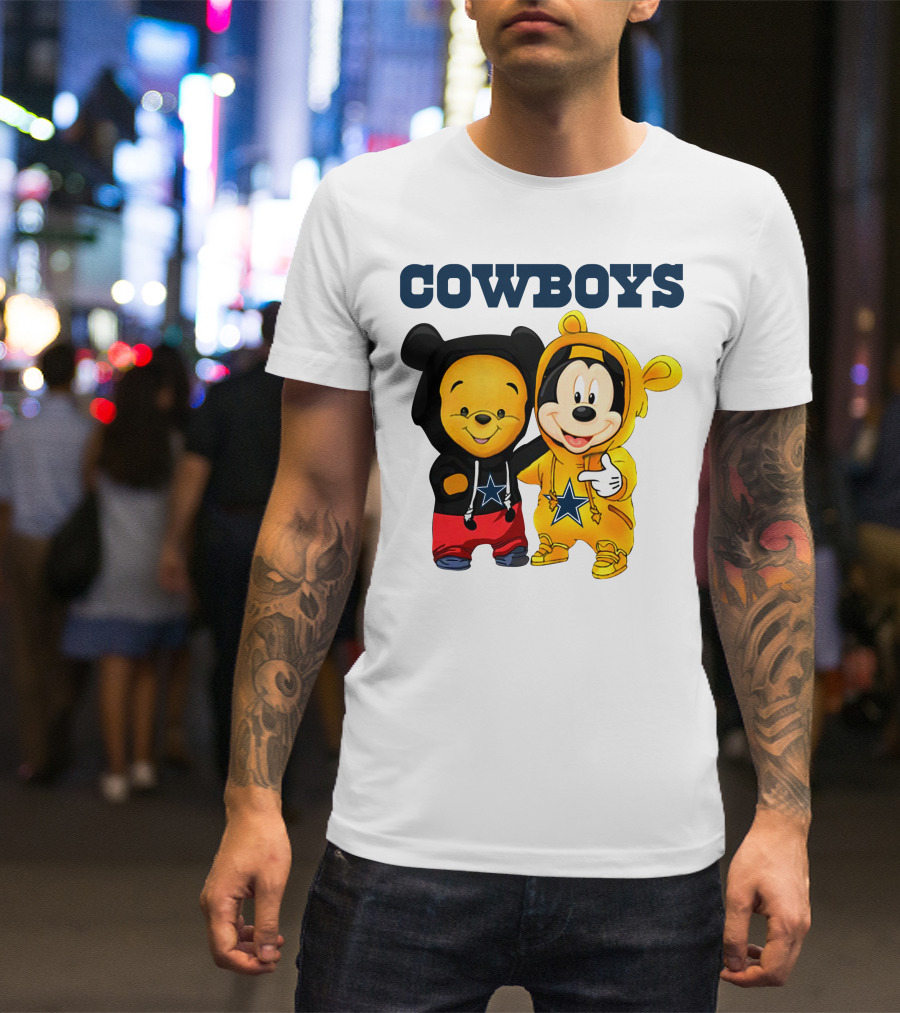 Cowboys Pooh Mickey Stars T-Shirt