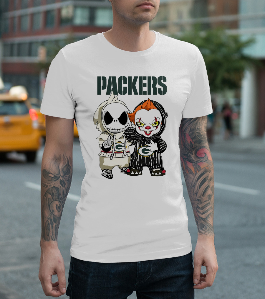 Packers Jack Skellington And Pennywise Crossover T-Shirt