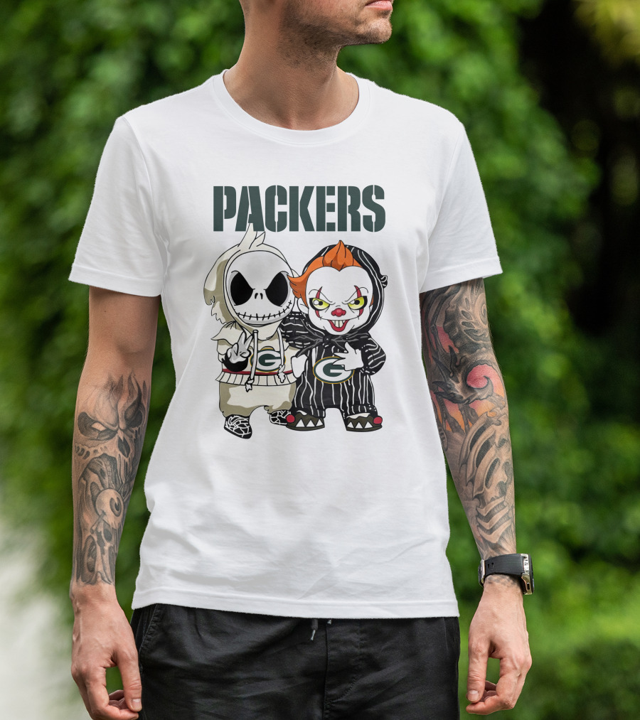 Packers Jack Skellington And Pennywise Crossover T-Shirt