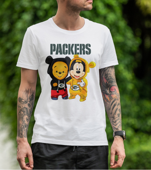 Packers Pooh-Mickey In Team Hoodies T-Shirt