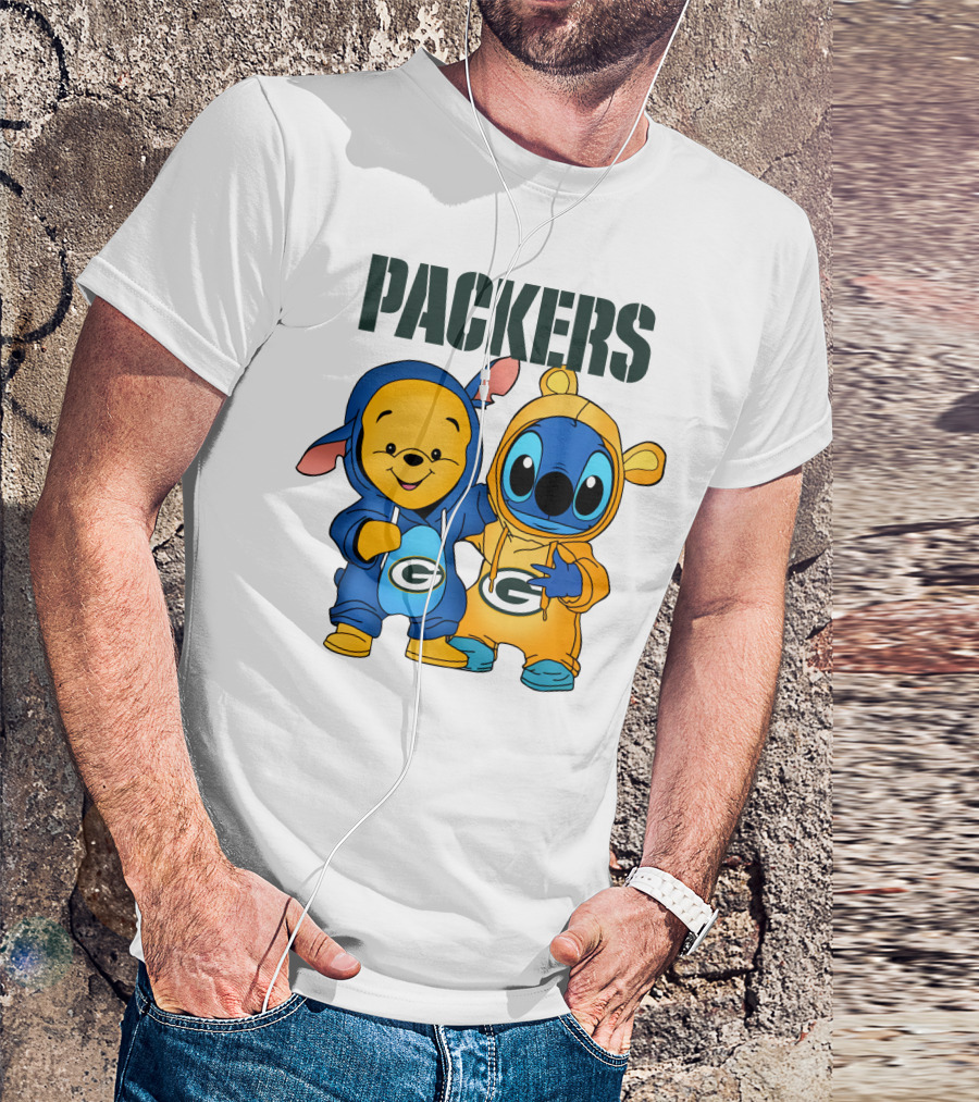 Packers Pooh Stitch Green Bay Collaboration T-Shirt