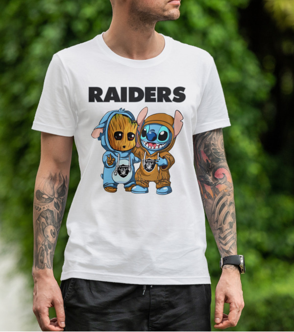 Raiders Groot And Stitch T-Shirt