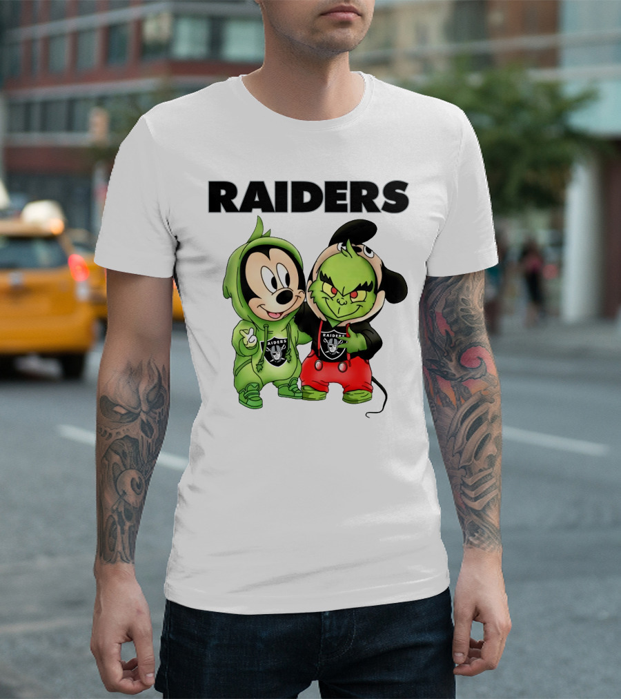 Mickey And Grinch Raiders Hoodie Cute Cartoon Characters T-Shirt