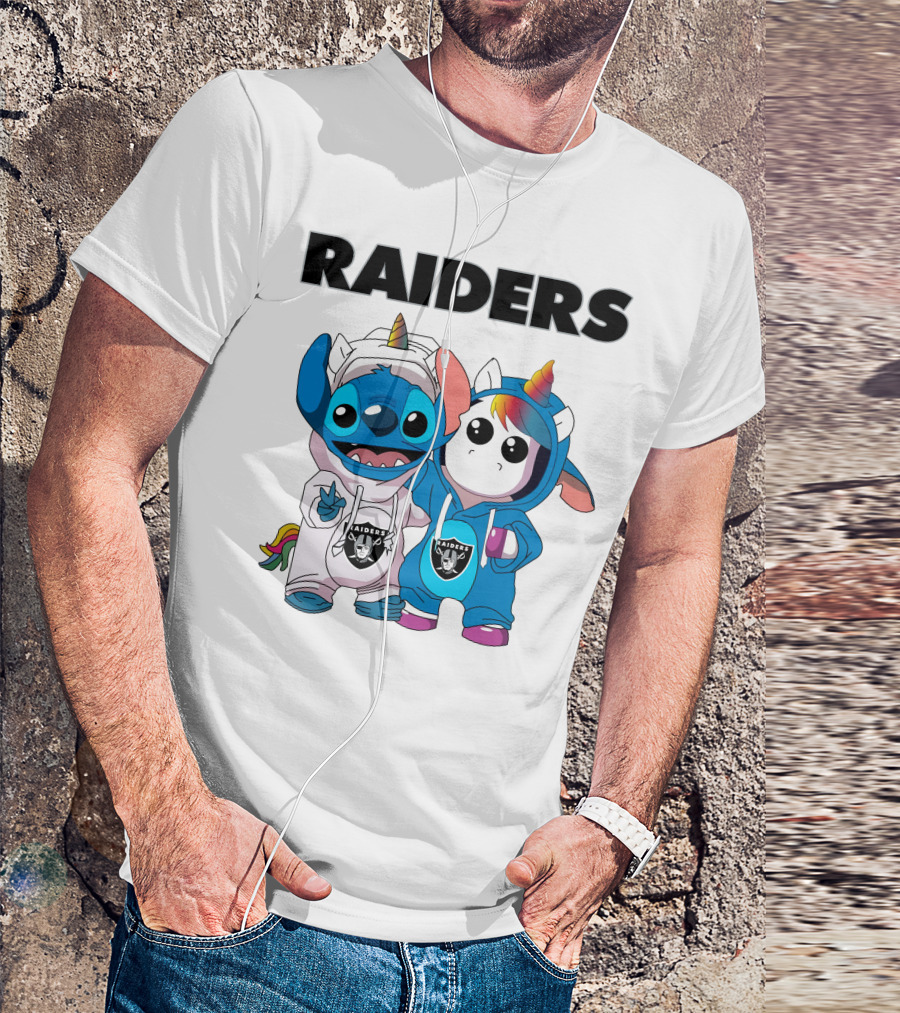 Raiders Stitch And Unicorn In Team Hoodies T-Shirt