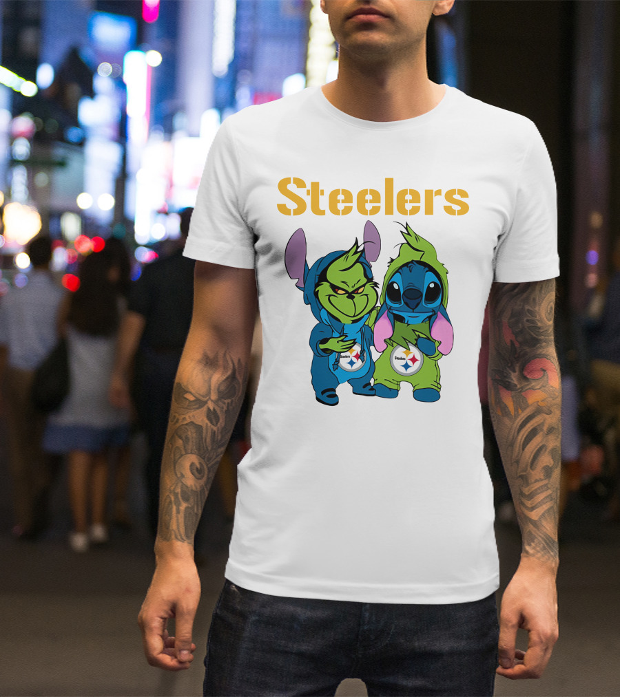 Grinch And Stitch Steelers Fans T-Shirt