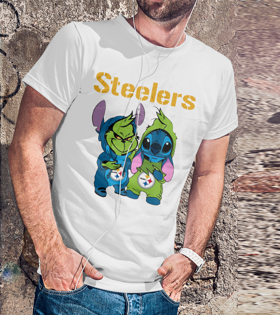 Grinch And Stitch Steelers Fans T-Shirt