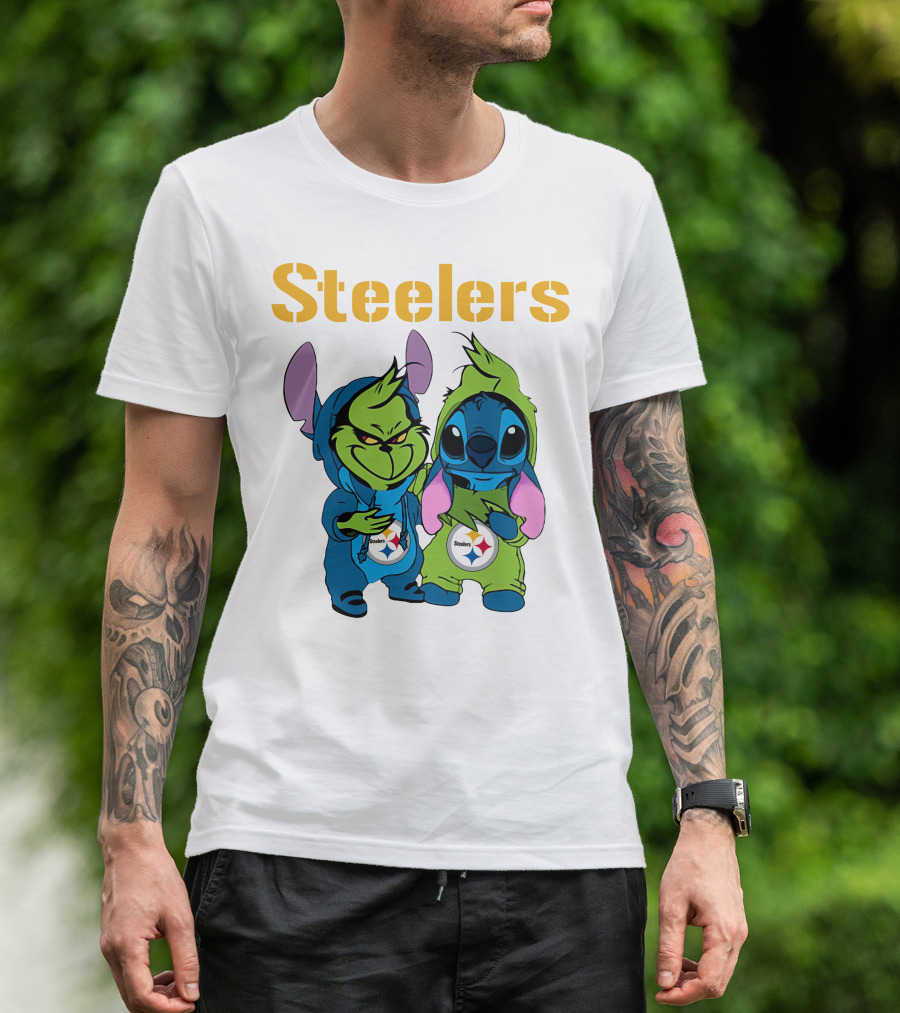 Grinch And Stitch Steelers Fans T-Shirt