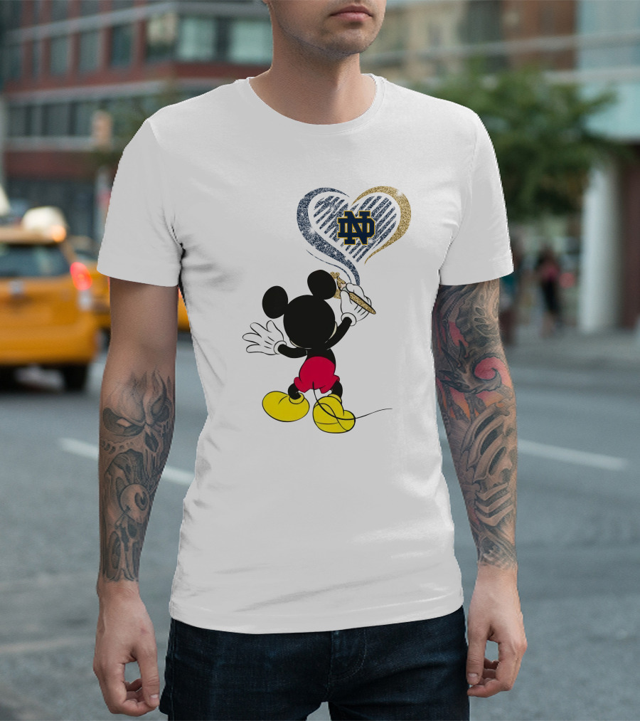 Notre Dame Fighting Irish Mickey Mouse Heart T-Shirt
