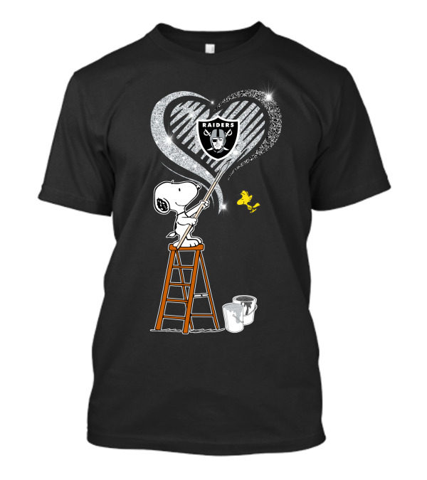 Snoopy Painting Heart Raiders 23 Oakland Raiders Football Nfl Peanuts Woodstock T-Shirt
