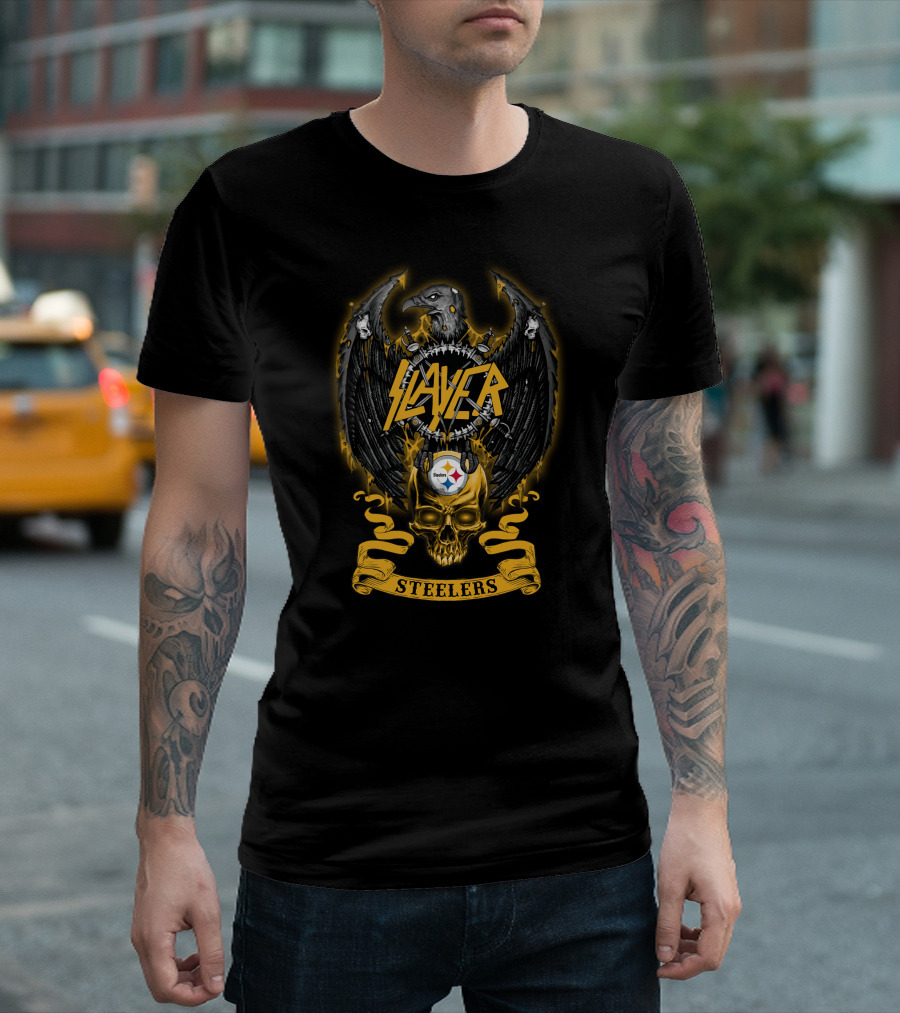 Slayer Steelers Skull Nfl T-Shirt